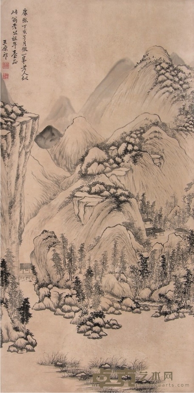 王原祁山水立轴 136×67cm