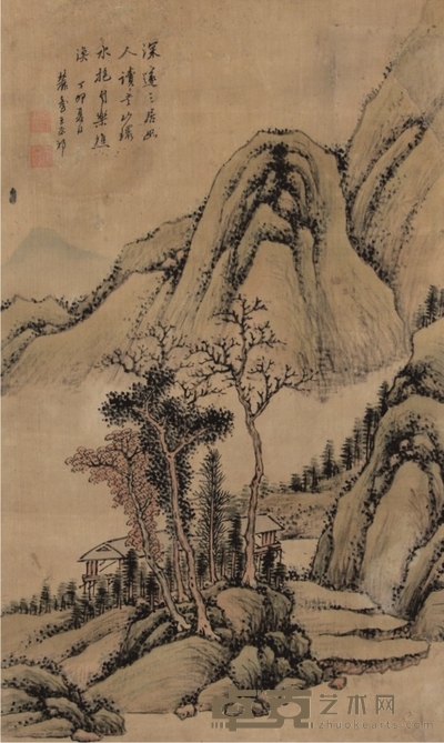 王原祁山水立轴 68×37cm