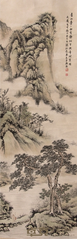 钱松岩山水立轴 119×40cm