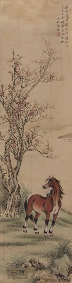 戈湘岚骏马图立轴 121×31cm