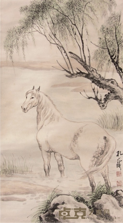 孔小瑜马立轴 70×40cm