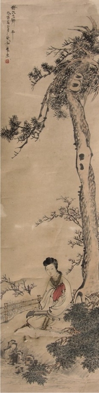 朱紫翔人物立轴