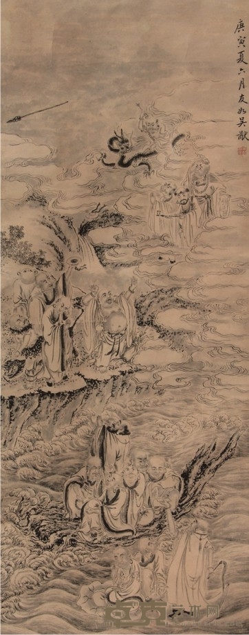吴友如人物立轴 81×32cm