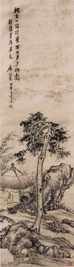 袁培基山水立轴 122×33cm
