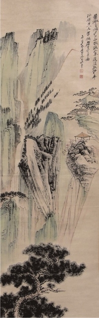 张大千山水立轴
