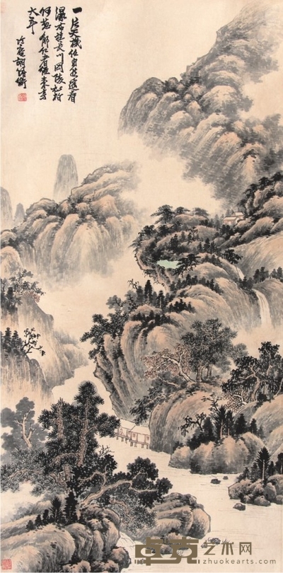 胡公寿山水立轴 68×42cm