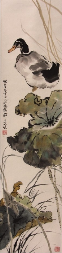 杨善深花鸟立轴