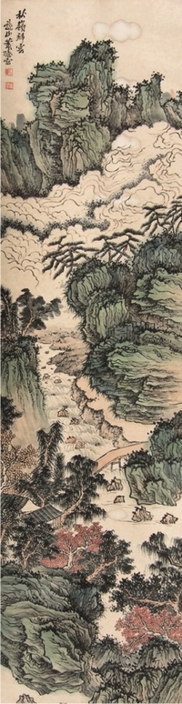 萧谦中山水立轴