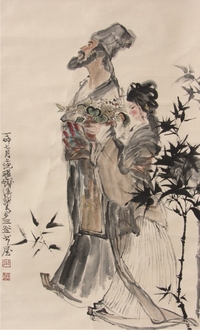 程十发人物立轴