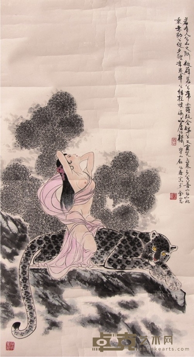 顾炳鑫人物立轴 108×58cm