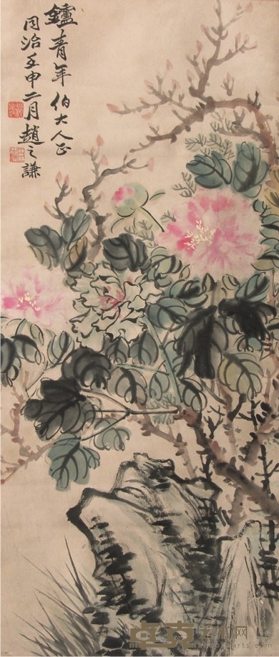 赵之谦花卉立轴 95×42cm