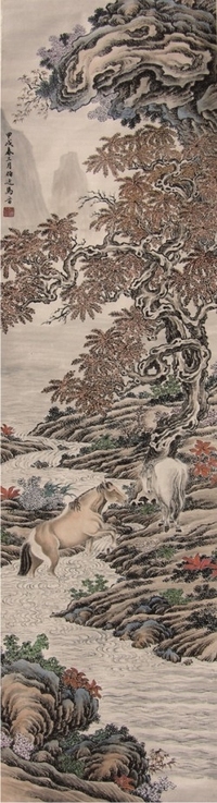马晋马立轴