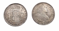 1796年西班牙卡洛斯四世8R双柱银币一枚