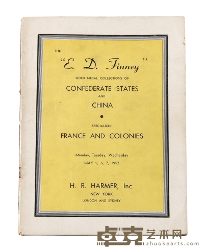 L 1952年5月美国Harmer公司举办芬纳（E.D.Finney）金奖邮集专场拍卖目录一册 