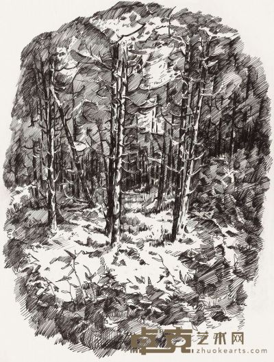 艾未未 1979年作 树林 34.6×25cm