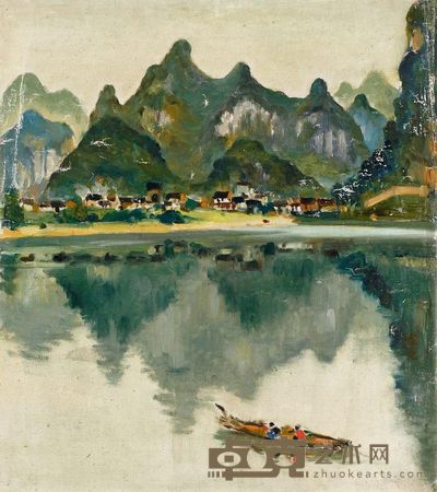凃克 桂林山水 43.5×38.5cm