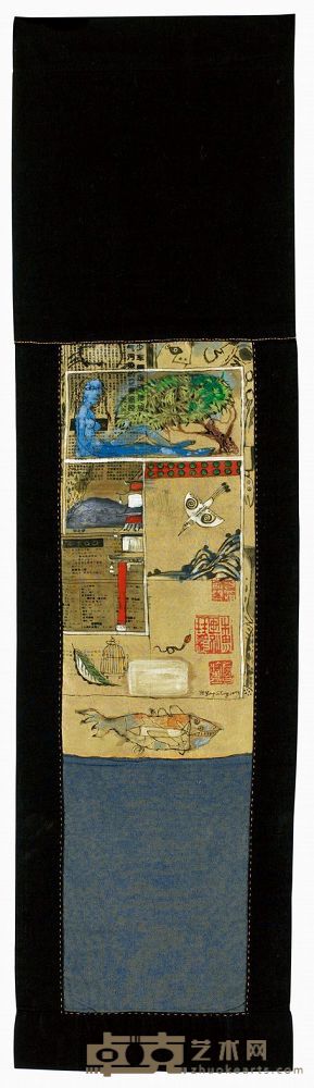 叶永青 1994年作 一些故事 42.5×19.5cm