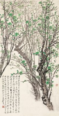 郑午昌 乙酉（1945年）作 一夜梅花疑是君 立轴