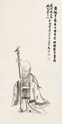 马晋 甲子（1924年）作 南极仙翁 立轴