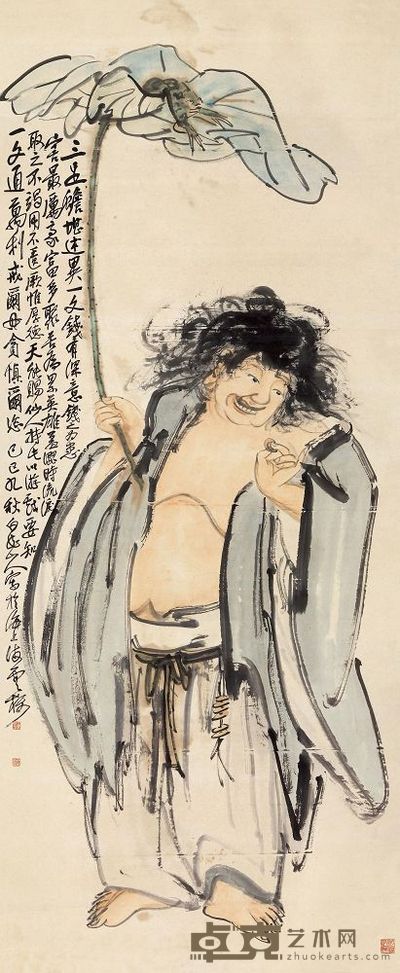 王震 己巳（1929年）作 刘海仙 立轴 225×94cm