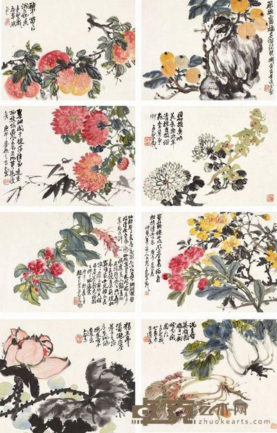 赵云壑 书画合璧册 册页 (十二开选十) (画)20.2×27cm×12;(书法)20×25cm×12