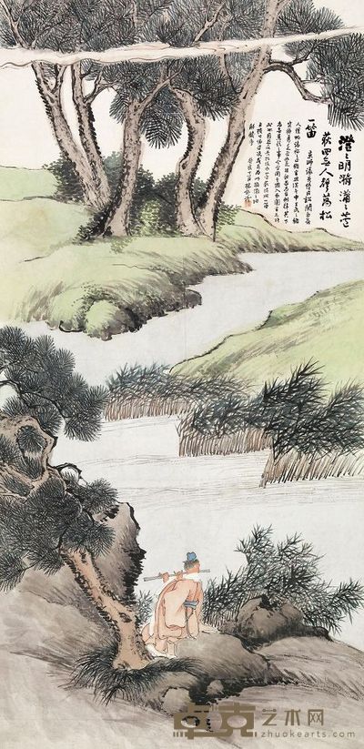 林纾 癸亥（1923年）作 芦荻松笛 立轴 137.5×66.6cm
