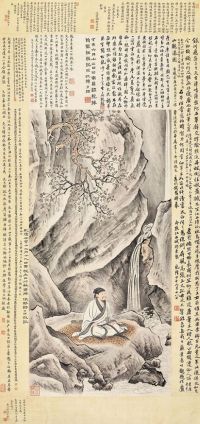 沈塘 壬寅（1902年）作 临《黄山谷观瀑图》 立轴