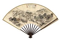 戴以恒 时乃风 庚辰（1880年）作 夏日山居　节录《文心雕龙》 成扇