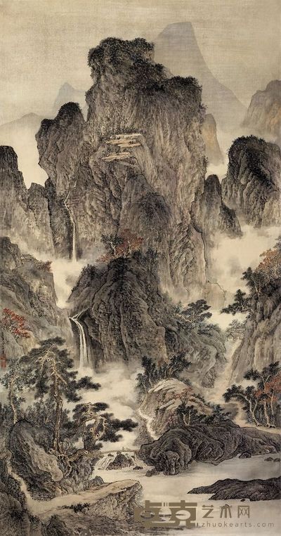 徐世平 乙亥（1995年）作 千岩竞秀 立轴 212.5×111.6cm