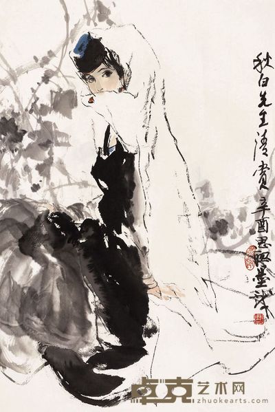 周思聪 辛酉（1981年）作 绰约其姿 立轴 68.2×45.8cm