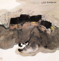 杨延文 己巳（1989年）作 灯火阑珊处 立轴