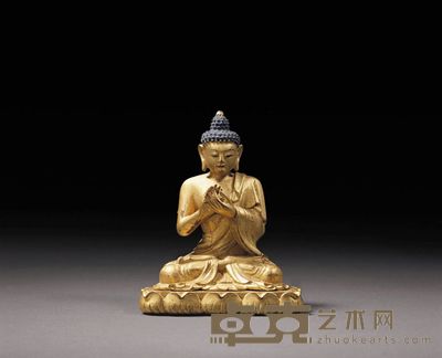 清乾隆 木胎漆金释迦牟尼佛坐像
