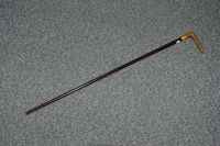 十九世纪 犀角柄蛇纹木手杖