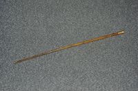 十九世纪 錾花鎏金镶玛瑙柄犀角手杖