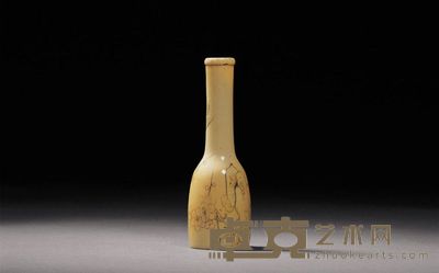 清早期 象牙梅竹报春图小瓶 高9.4cm
