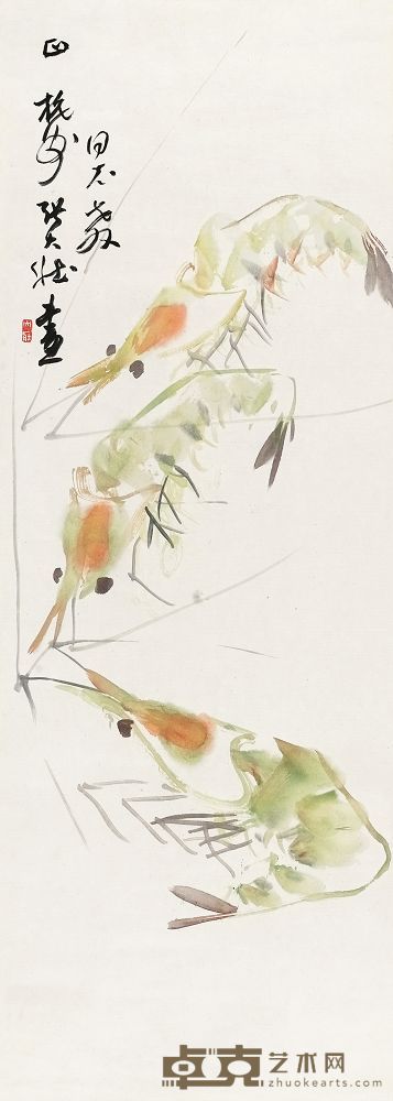 张大壮 虾 镜心 68.5×24.5cm