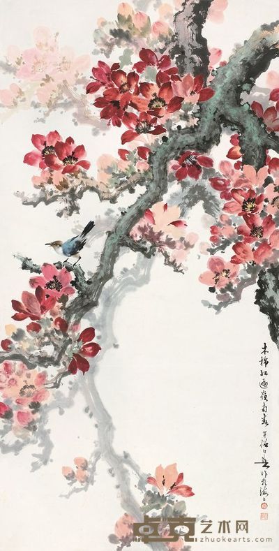 黄幻吾 木棉红遍岭南春 立轴 137×69.5cm