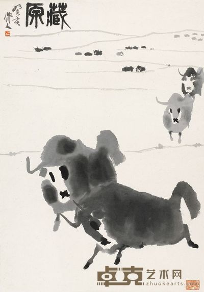 吴作人 1983年作 藏原 镜心 68×48cm