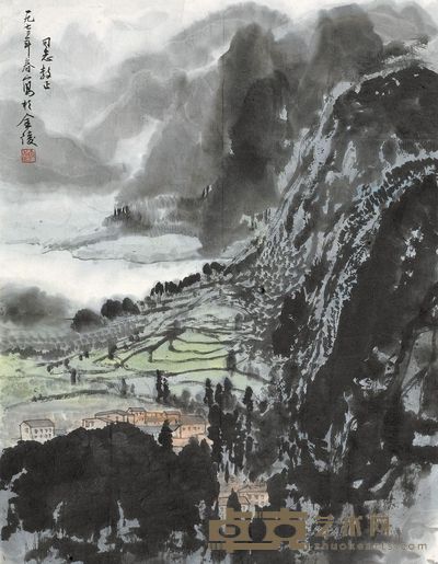 宋文治 1973年作 山河秀丽 镜心 45×34cm