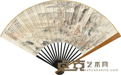吴观岱 杜嗣程 春夜宴桃李图 楷书 成扇