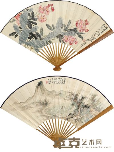 郭兰祥 樊增祥 季守正 1925年作 1935年作 仙人掌花 行书 峦霁农耕 行书 成扇 