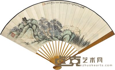 林纾 萧方骏 1922年作 松月长啸 行书 成扇