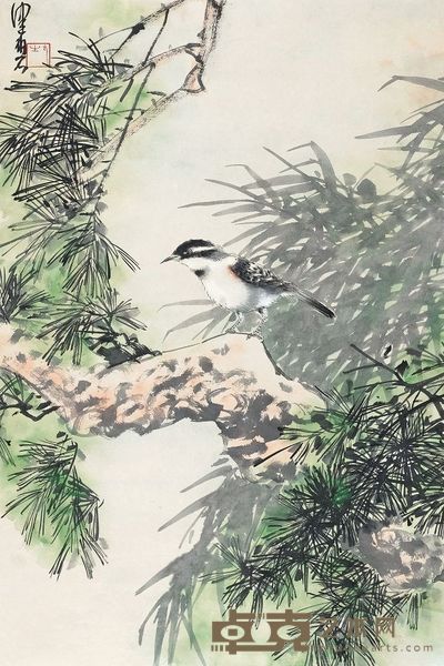 陈佩秋 竹间幽禽 立轴 75×50.5cm