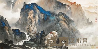 魏紫熙 1982年作 幽壑流泉 镜心 69×135cm
