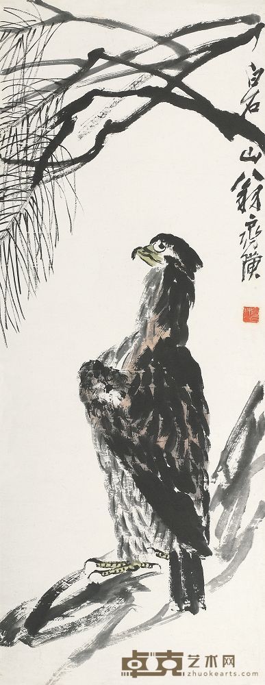 齐白石 英雄独立 立轴 104.5×46.5cm