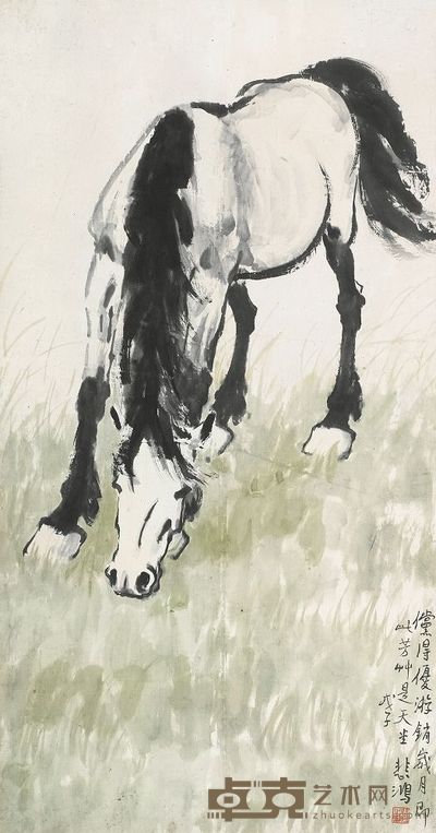 徐悲鸿 1948年作 春风立马 立轴 104.5×54.5cm