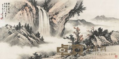 黄君璧 1972年作 秋山觅句 镜心 60×120cm