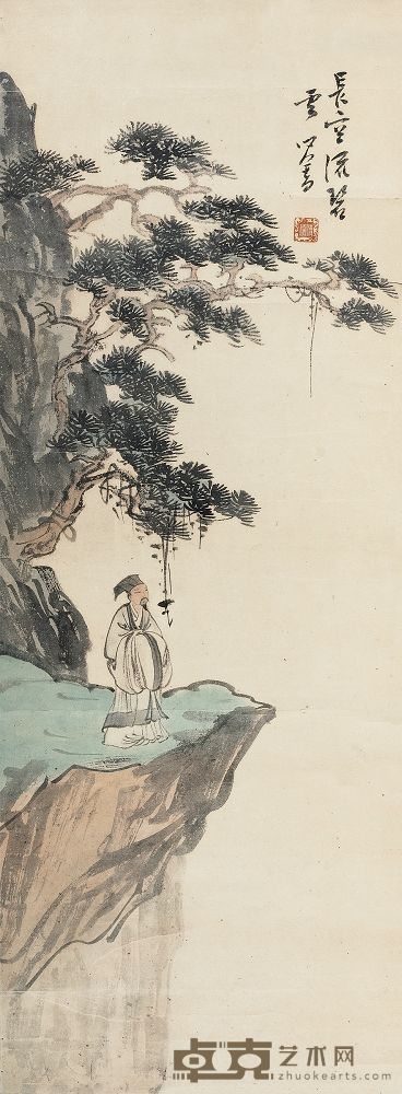 溥儒 松下高士 立轴 81×30cm