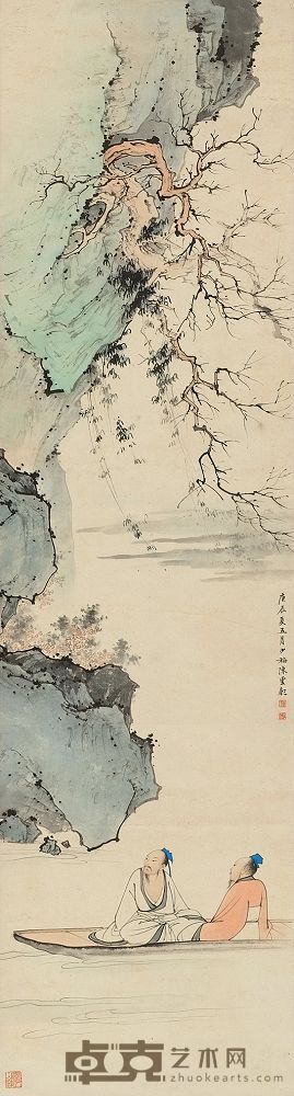 陈少梅 1940年作 赤壁怀古 立轴 121×32cm