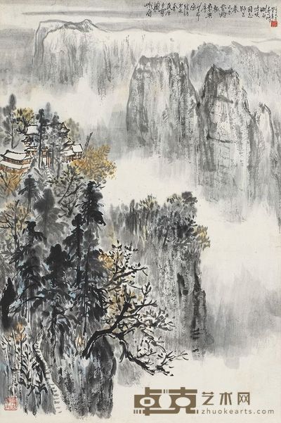 吴一峰 1979年作 峨眉古雪 立轴 69×46cm